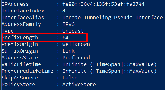 IPv6-PreFixLength