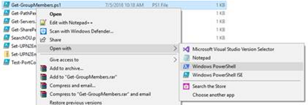 open with powershell